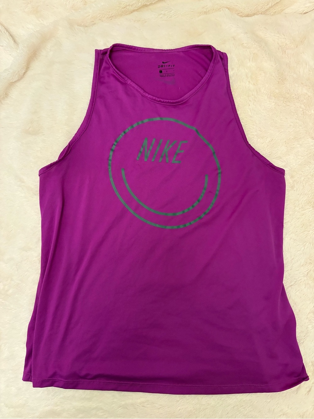 Nike Women's Magenta Performance Tank with Green Logo